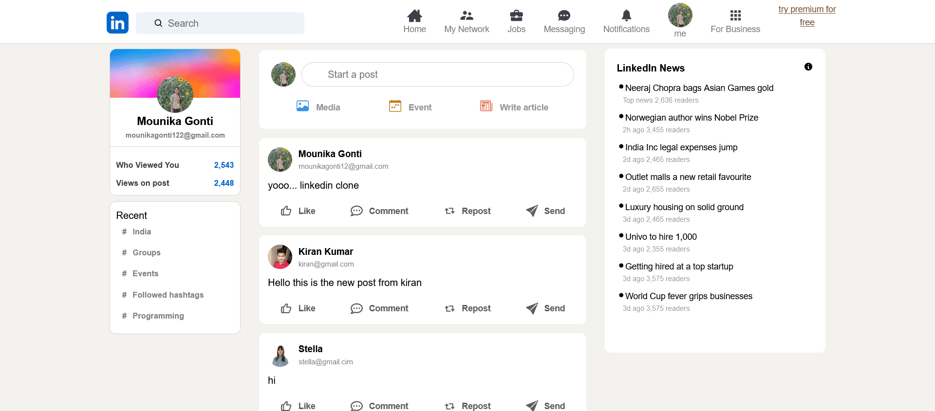 LinkedIn Clone