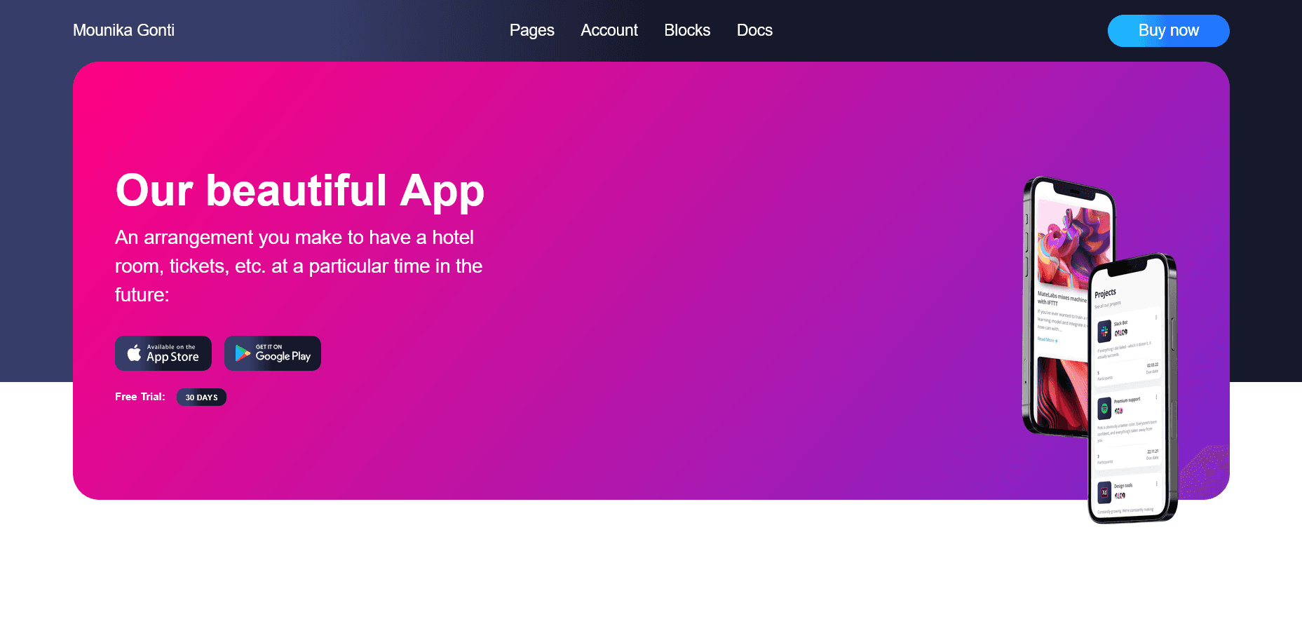 Mobile app presentation